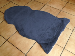 Teppich Lammfell marineblau
