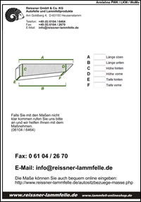 Maßblatt Armlehne